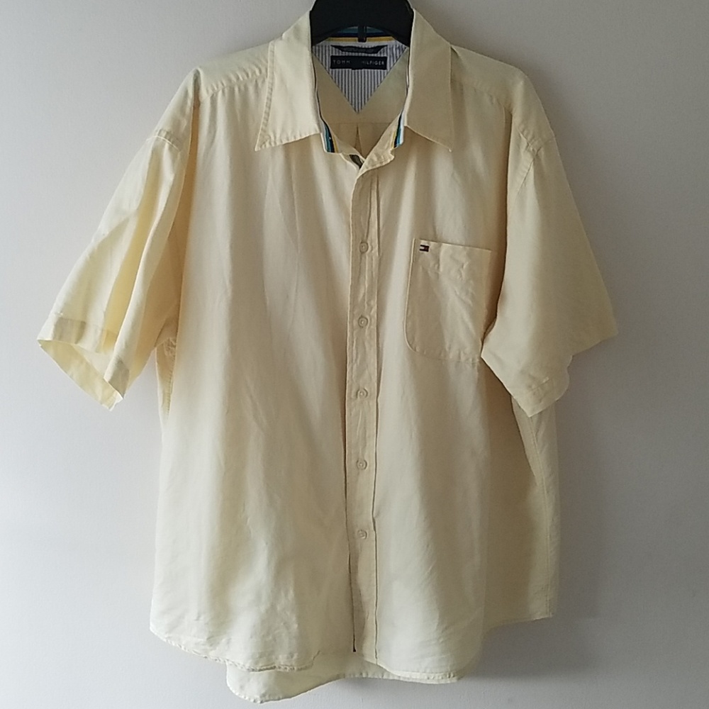 Tommy Hilfiger Linen and Cotton button down short sleeve shirt